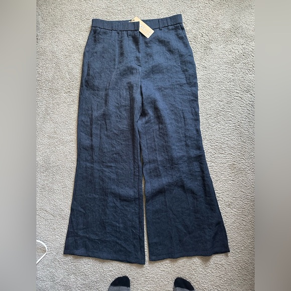 Unworn OGL European Linen Mid Rise Flared Pant with Pockets, Dress Pants, Size L - Picture 6 of 13
